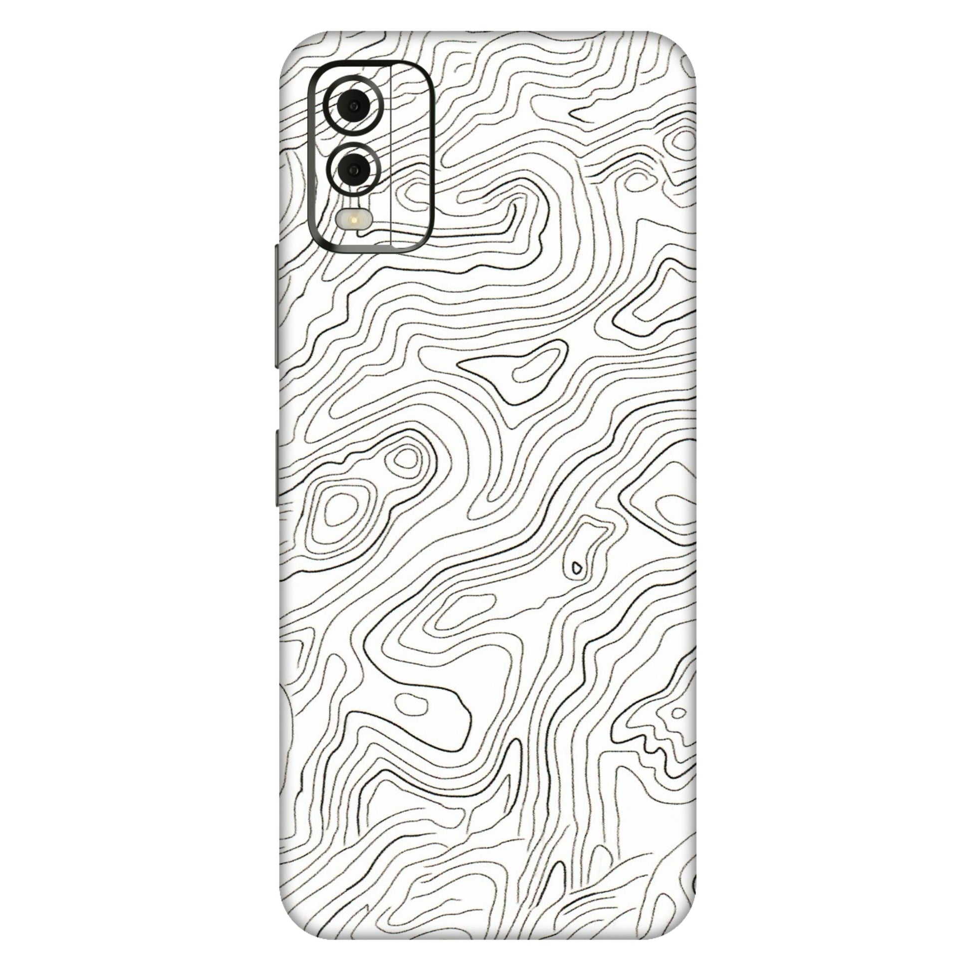 HMD NOKIA Phone Skins (All Models) - White Black Swirls - 3D Embossed Finish (L-219) HMD Nokia C32