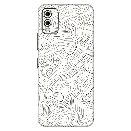 HMD NOKIA Phone Skins (All Models) - White Black Swirls - 3D Embossed Finish (L-219) HMD Nokia C32