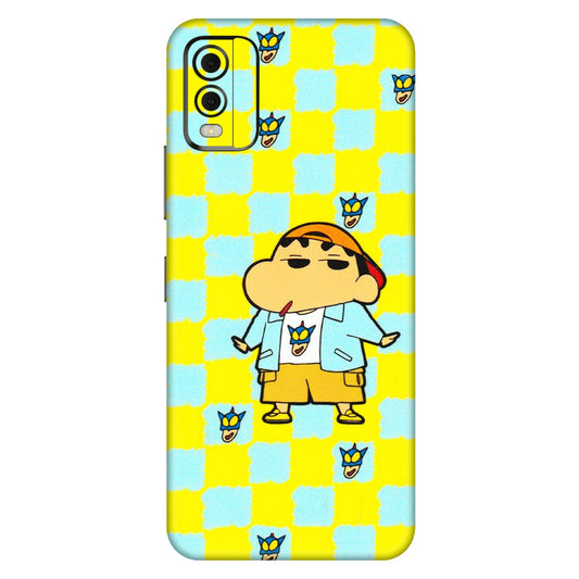 HMD NOKIA Phone Skins (All Models) - Yellow Blue Shinchan Cute - 3D Embossed Finish (L-221) HMD Nokia C32