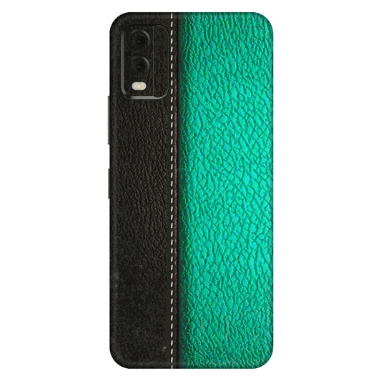 HMD NOKIA Phone Skins (All Models) - Black Green Dual Leather Stich - 3D Embossed Finish (L-233) HMD Nokia C32