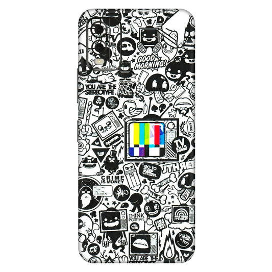 HMD NOKIA Phone Skins (All Models) - Doodles Positive Art - 3D Embossed Finish (L-263) HMD Nokia C32