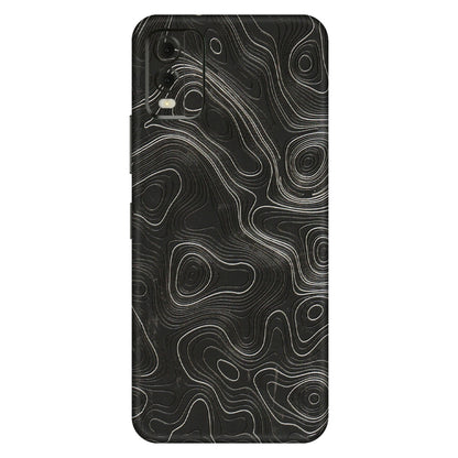 HMD NOKIA Phone Skins (All Models) - Abstract White Line Map - 3D Embossed Finish (L-269) HMD Nokia C32