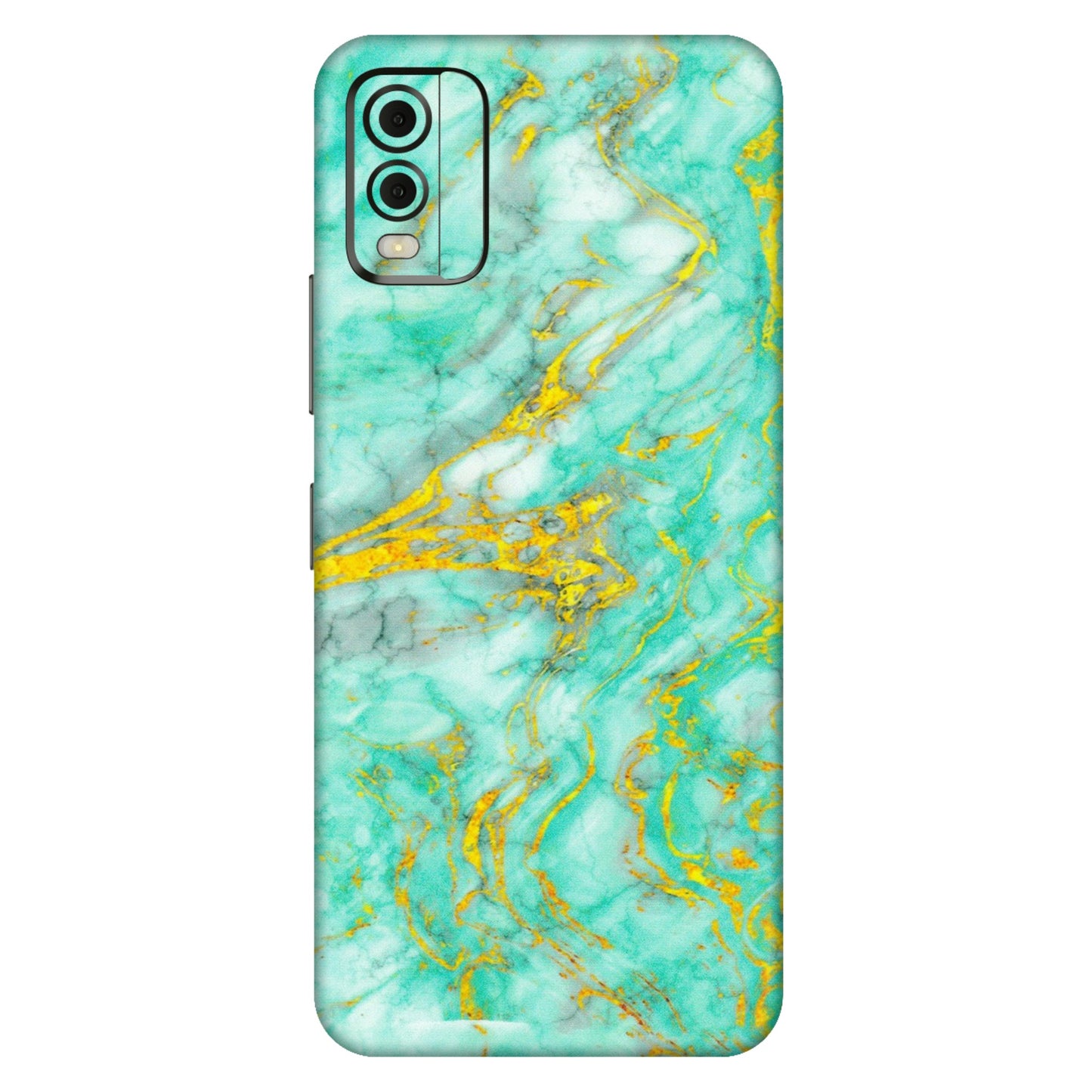 HMD NOKIA Phone Skins (All Models) - Green And Gold Marble Feel - Matte Finish (M-16) HMD Nokia C32
