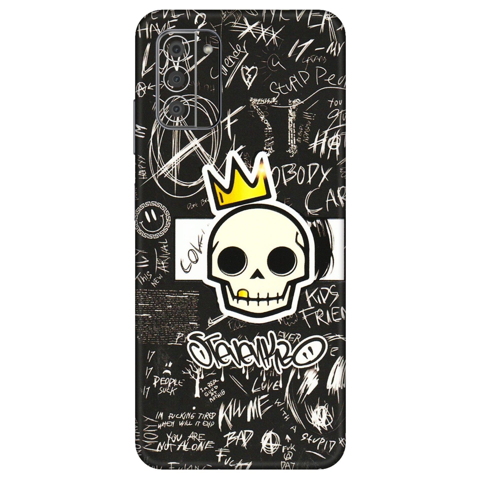 HMD NOKIA Phone Skins (All Models) - Funny Skull Black Chalk Grafitti - 3D Embossed Finish (L-22) HMD Nokia G42 5G