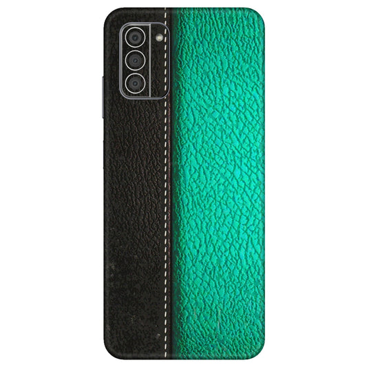 HMD NOKIA Phone Skins (All Models) - Black Green Dual Leather Stich - 3D Embossed Finish (L-233) HMD Nokia G42 5G