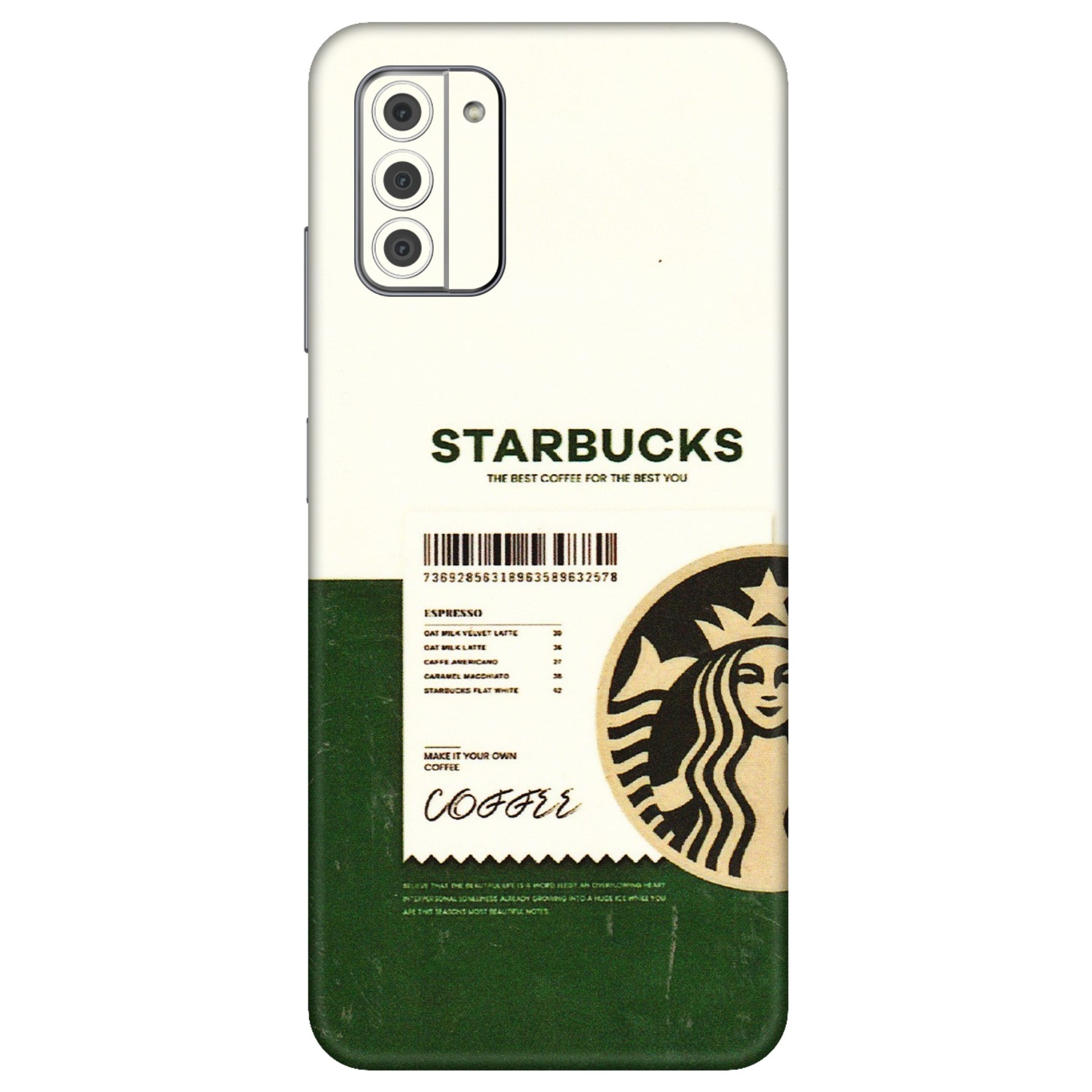 HMD NOKIA Phone Skins (All Models) - Starbucks Barcode - 3D Embossed Finish (L-308) HMD Nokia G42 5G