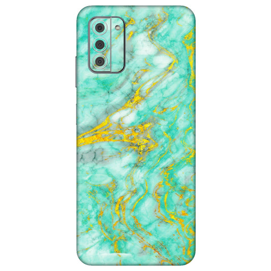 HMD NOKIA Phone Skins (All Models) - Green And Gold Marble Feel - Matte Finish (M-16) HMD Nokia G42 5G