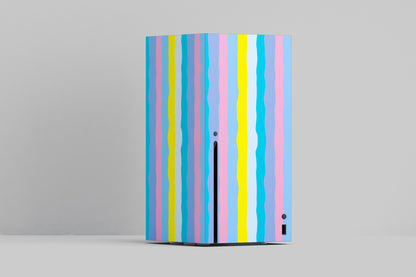 Xbox Series X Pink And Yellow Rainbow Pattern Matte Finish Skin