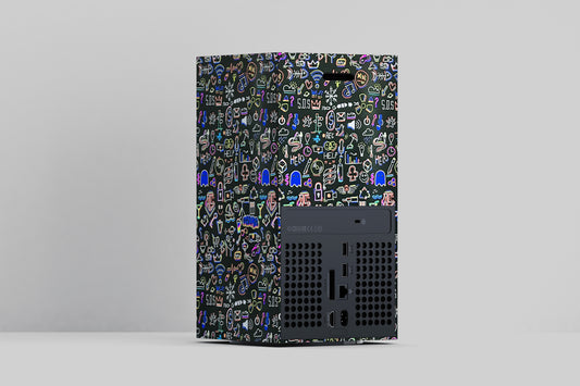Xbox Series X Colourful Doodles Matte Finish Skin