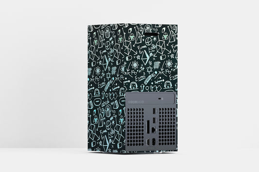 Xbox Series X Blackboard Doodles Matte Finish Skin
