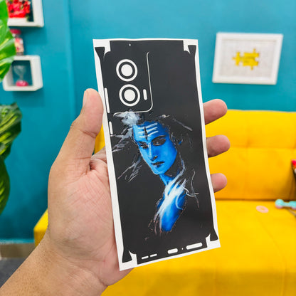 Har Har Mahadev Blue/Black 3D Textured Phone Skin