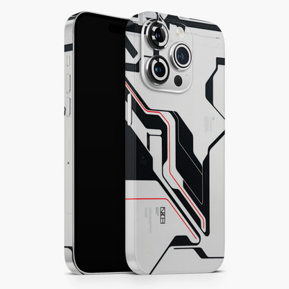 White Techy Logo 3D Embossed Phone Skin