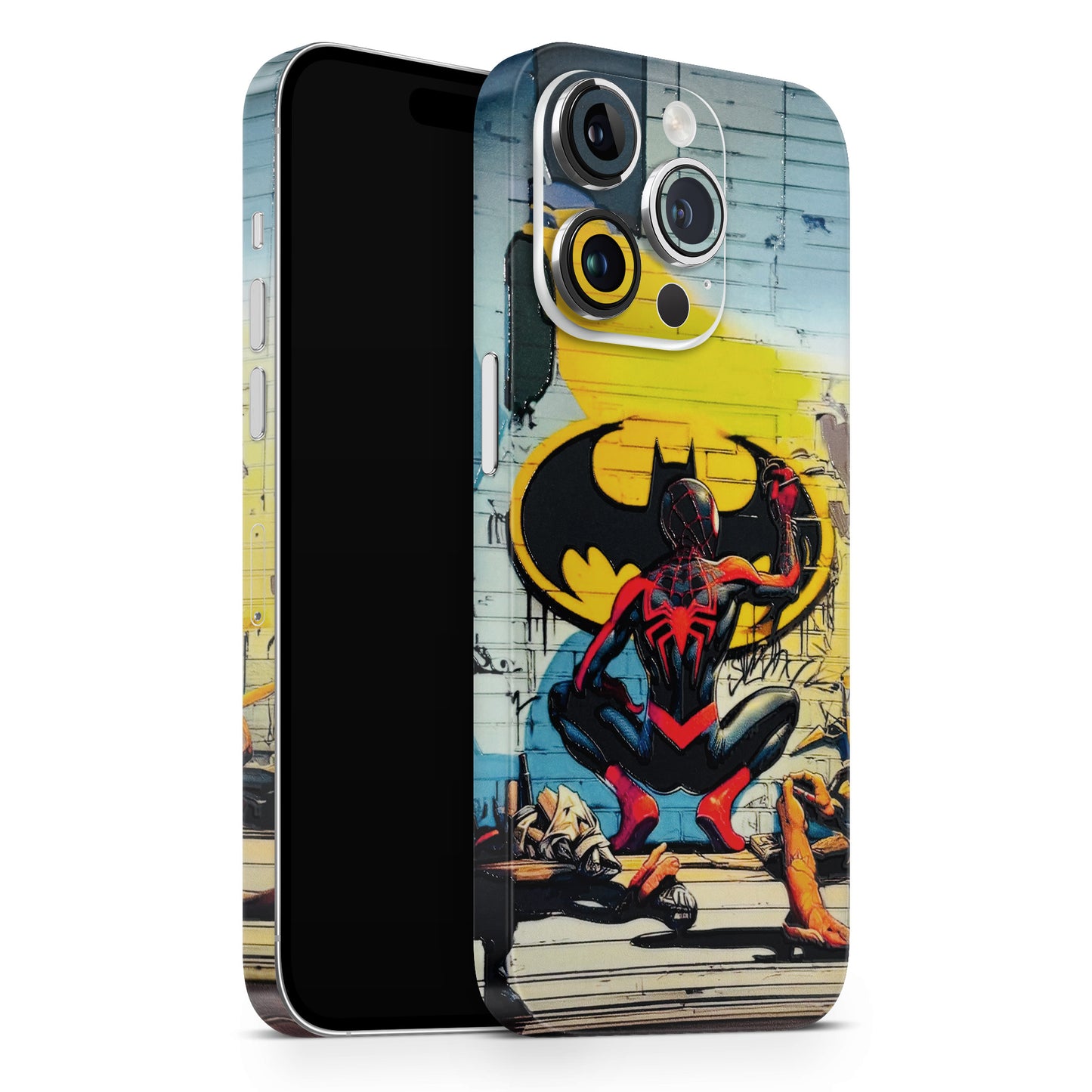 New Spiderman Bat Logo 3D Embossed Phone Skin