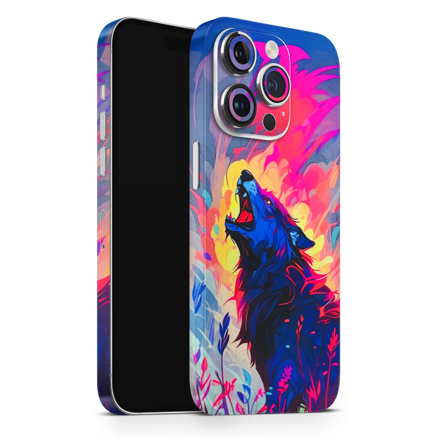 New Wild Wolf Abstract Matte Finish Phone Skin