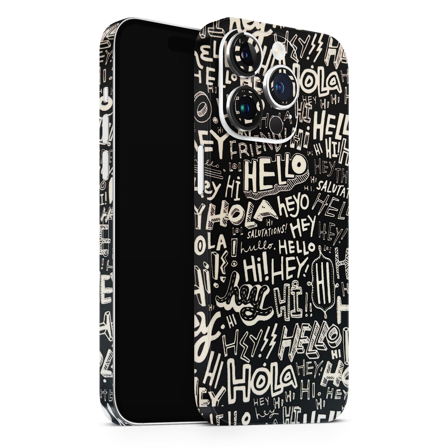 Hi Hello Doodles Matte Finish Phone Skin