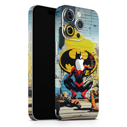 New Spiderman Bat Logo 3D Embossed Phone Skin