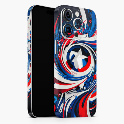 Captain America Logo 3D Embossed Phone Skin