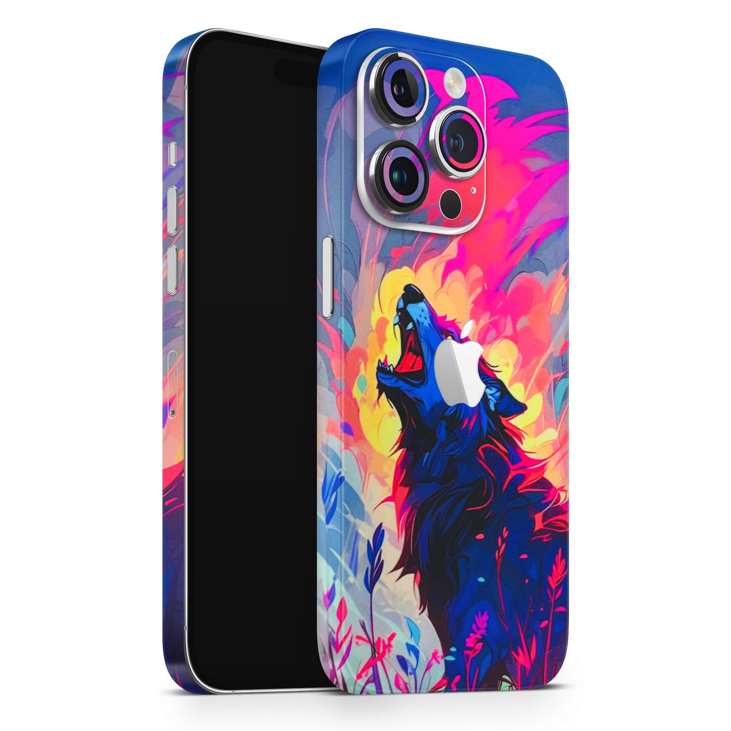 New Wild Wolf Abstract Matte Finish Phone Skin