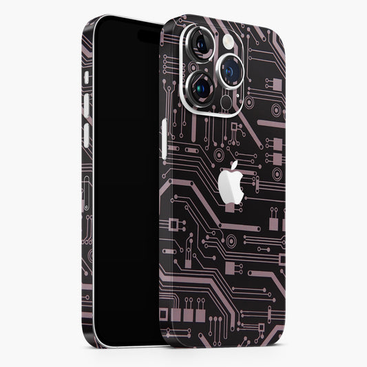 Black Tech Circuit Matte Finish Phone Skin