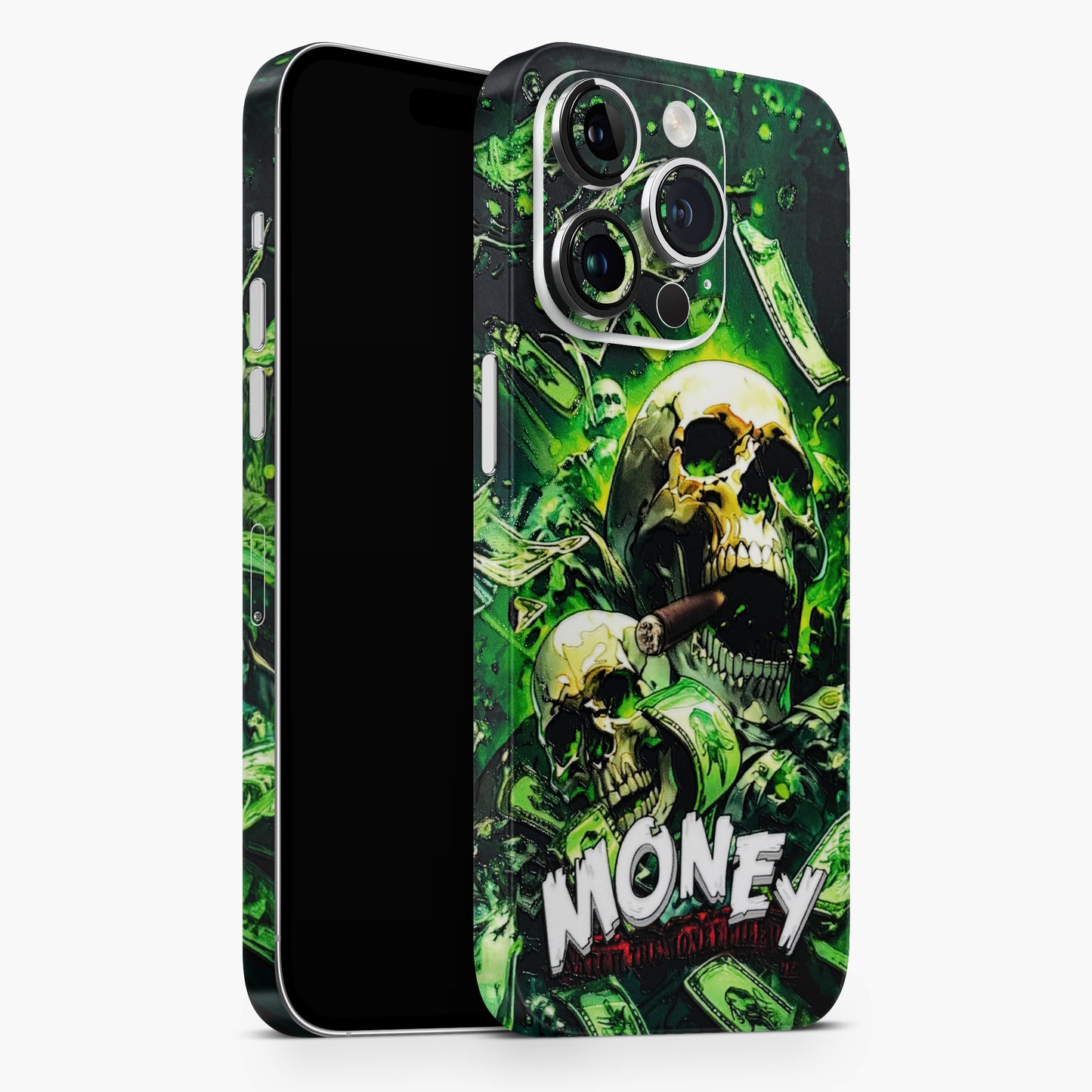 Skull Money 3D Embossed Phone Skin