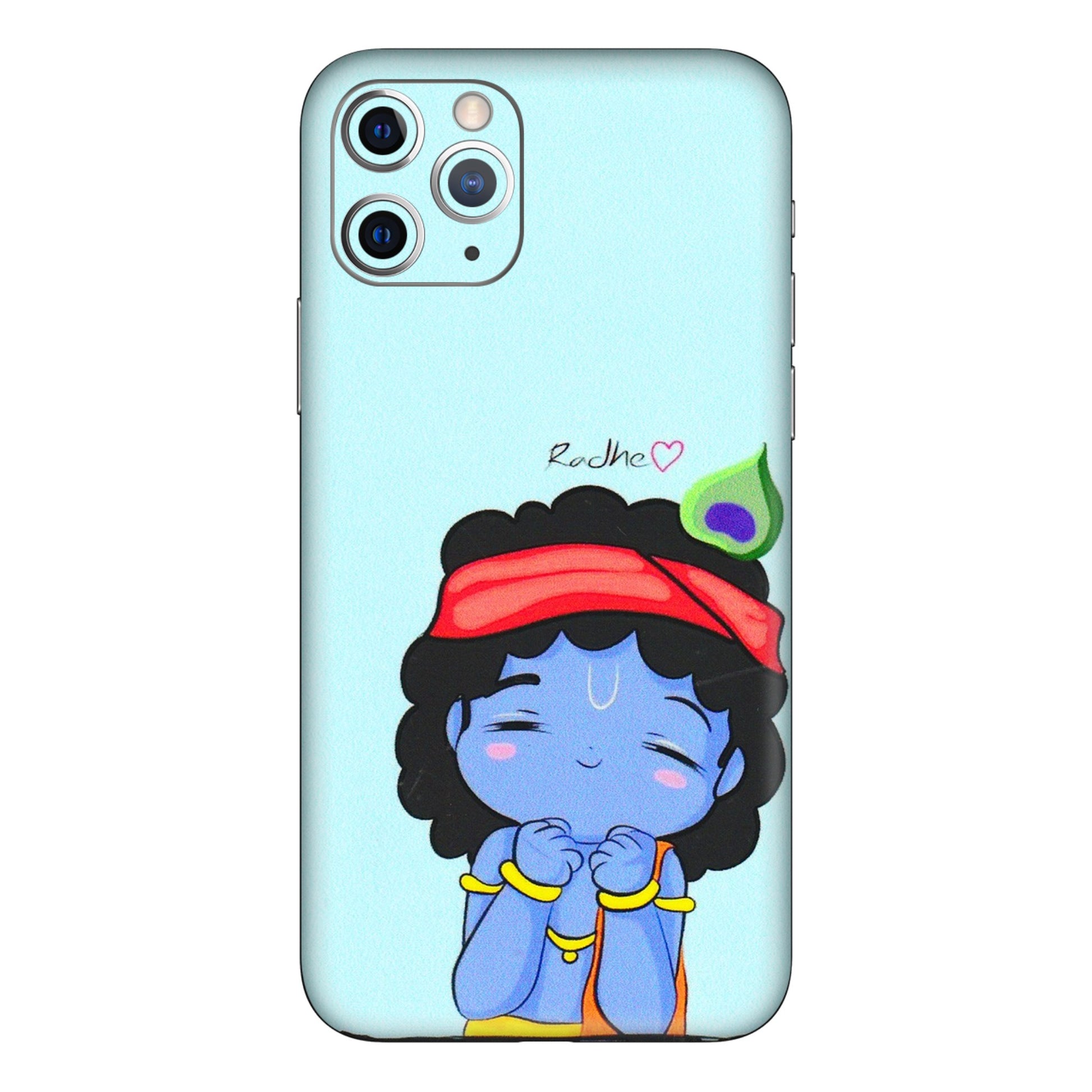 Apple iPhone Skins (All Models) - Radhe Radhe Cute Toon - 3D Embossed Finish (L-05) iPhone 11 Pro Max