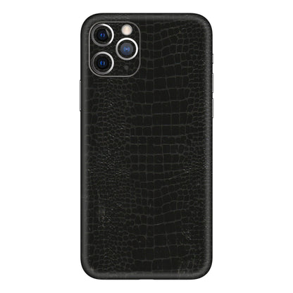 Apple iPhone Skins (All Models) - Snake Leather Black - 3D Embossed Finish (L-107) iPhone 11 Pro Max
