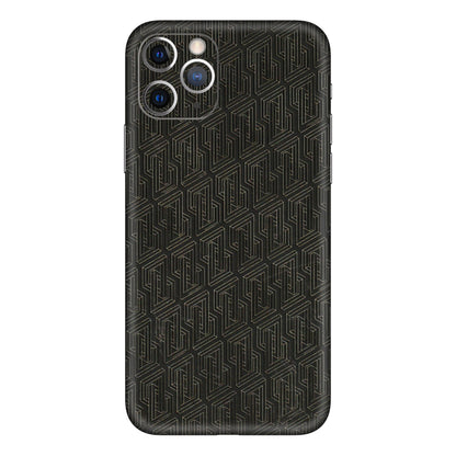 Apple iPhone Skins (All Models) - Black Abstract Pattern - 3D Embossed Finish (L-117) iPhone 11 Pro Max