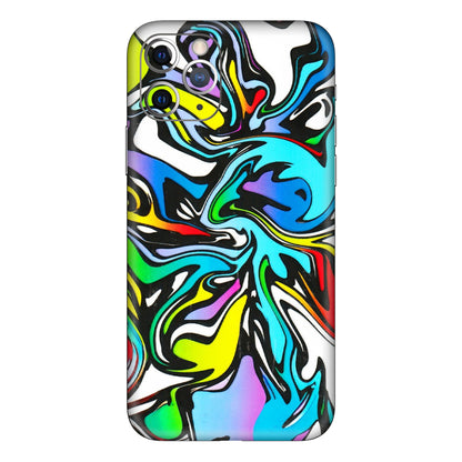 Apple iPhone Skins (All Models) - Abstract Colour Paints - 3D Embossed Finish (L-271) iPhone 11 Pro Max