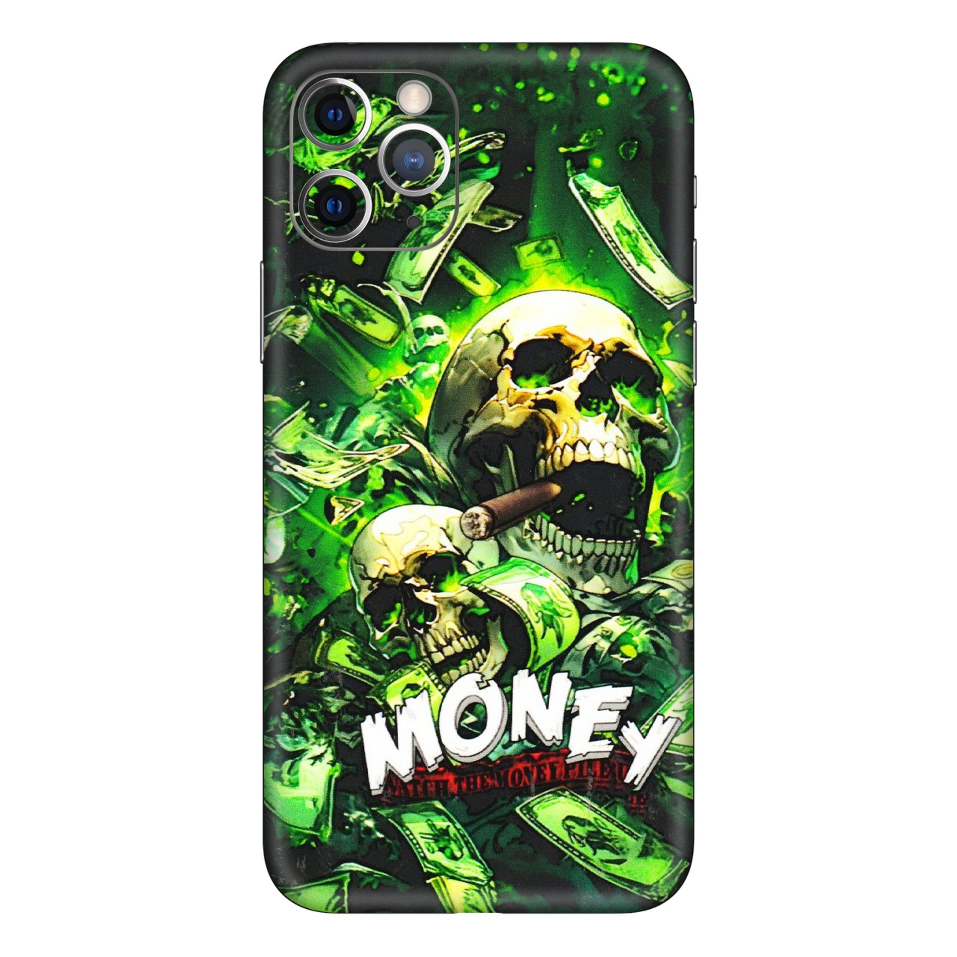 Apple iPhone Skins (All Models) - Skull Money - 3D Embossed Finish (L-303) iPhone 11 Pro Max