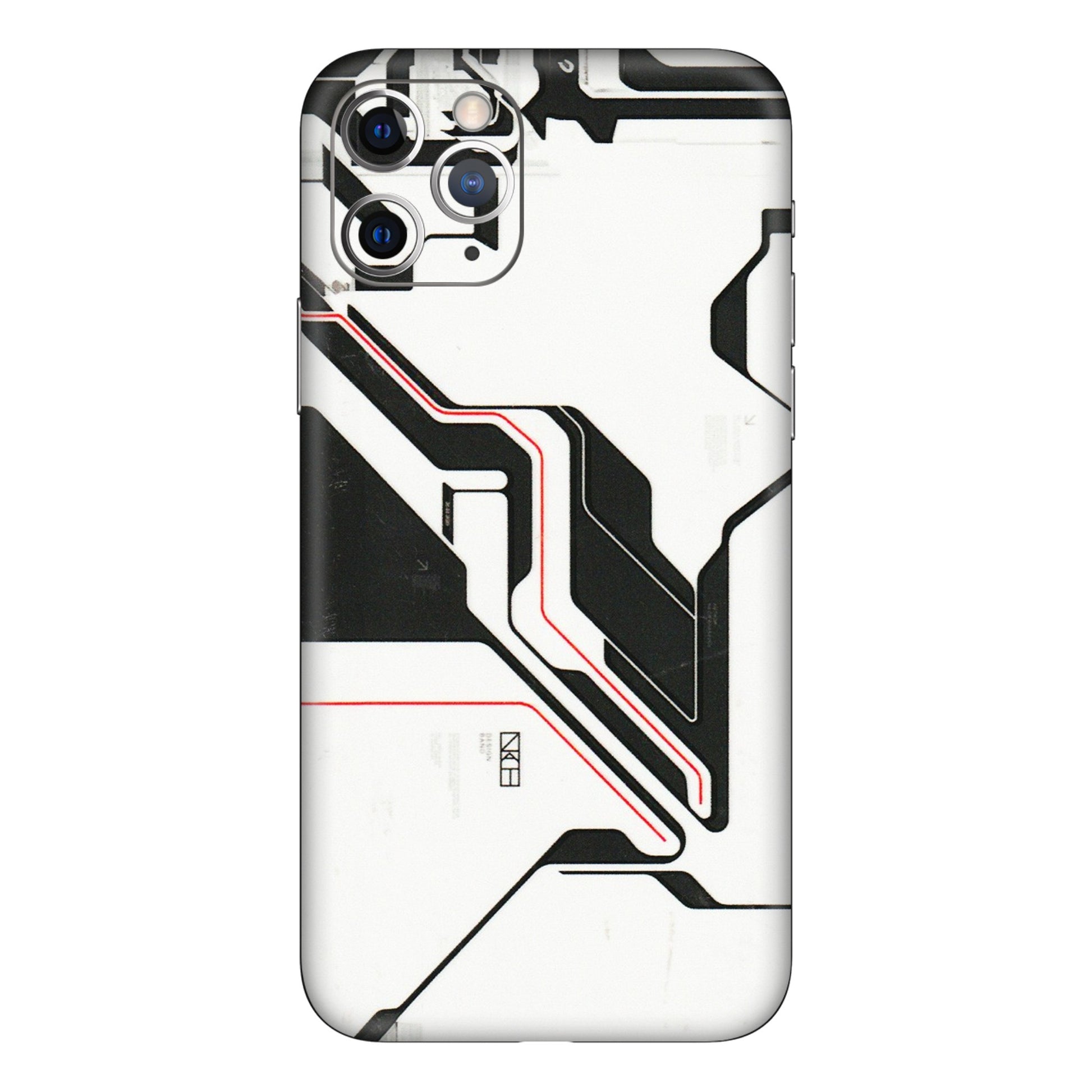 Apple iPhone Skins (All Models) - White Techy Logo - 3D Embossed Finish (L-312) iPhone 11 Pro Max