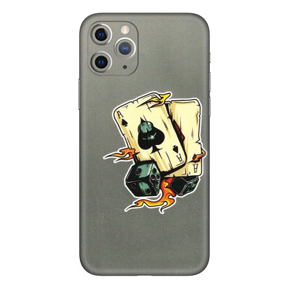 Apple iPhone Skins (All Models) - Grey Cards Of Ace - 3D Embossed Finish (L-77) iPhone 11 Pro Max