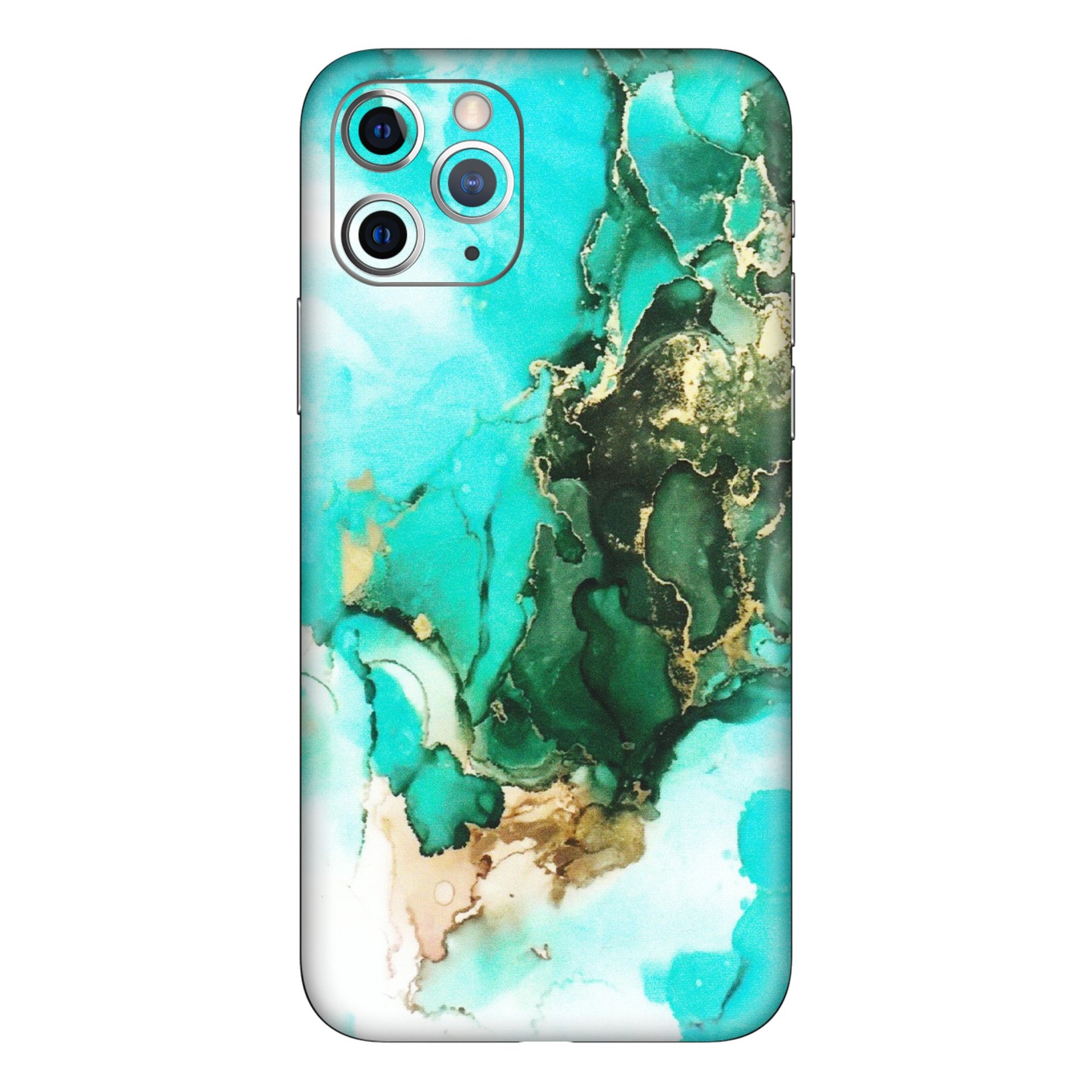Apple iPhone Skins (All Models) - The Blue Gold Marble - Matte Finish (M-124) iPhone 11 Pro Max