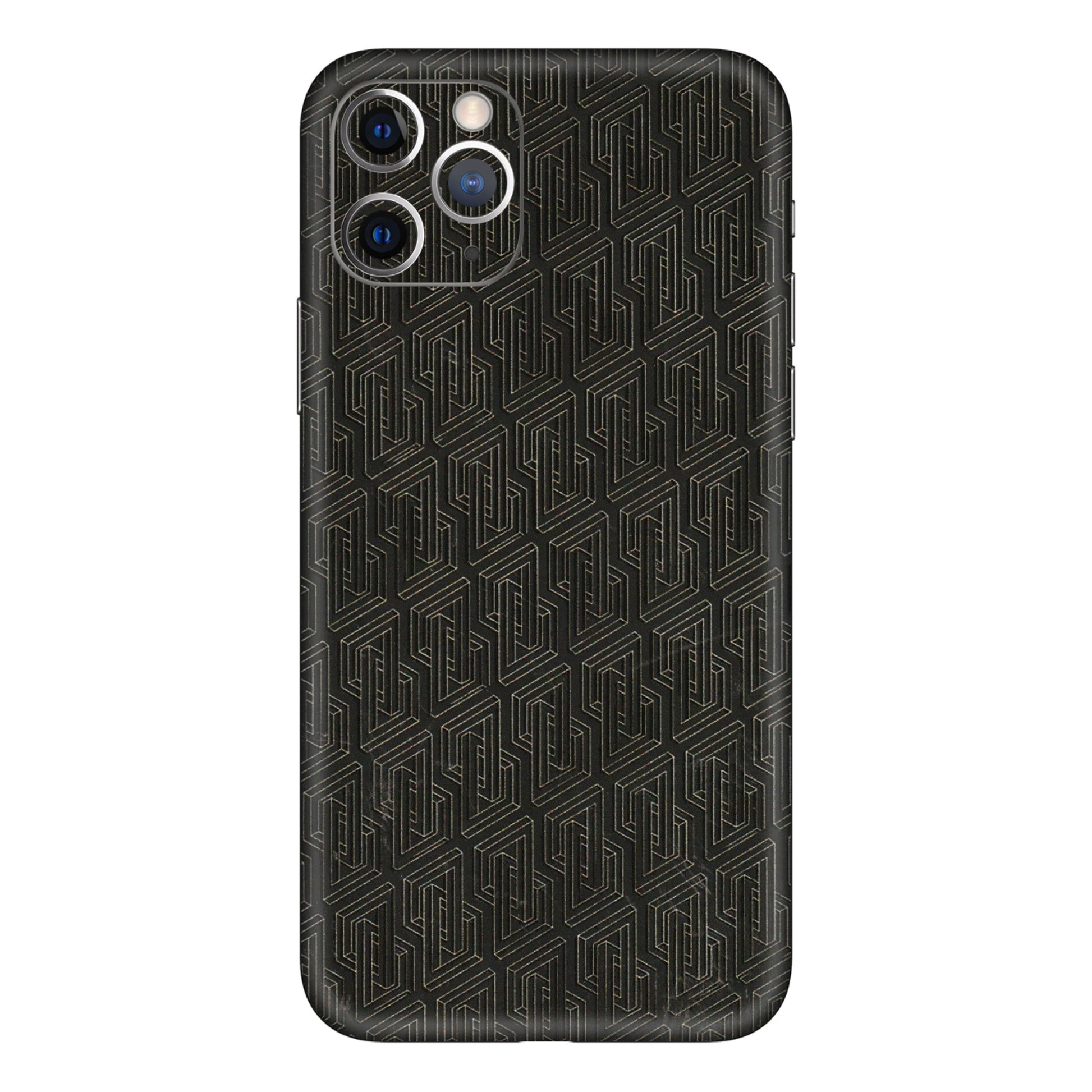 Apple iPhone Skins (All Models) - Black Abstract Pattern - 3D Embossed Finish (L-117) iPhone 11 Pro