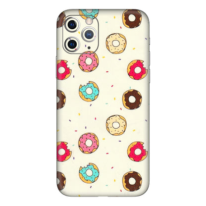 Apple iPhone Skins (All Models) - Mini Donuts Doodle Art - 3D Embossed Finish (L-122) iPhone 11 Pro