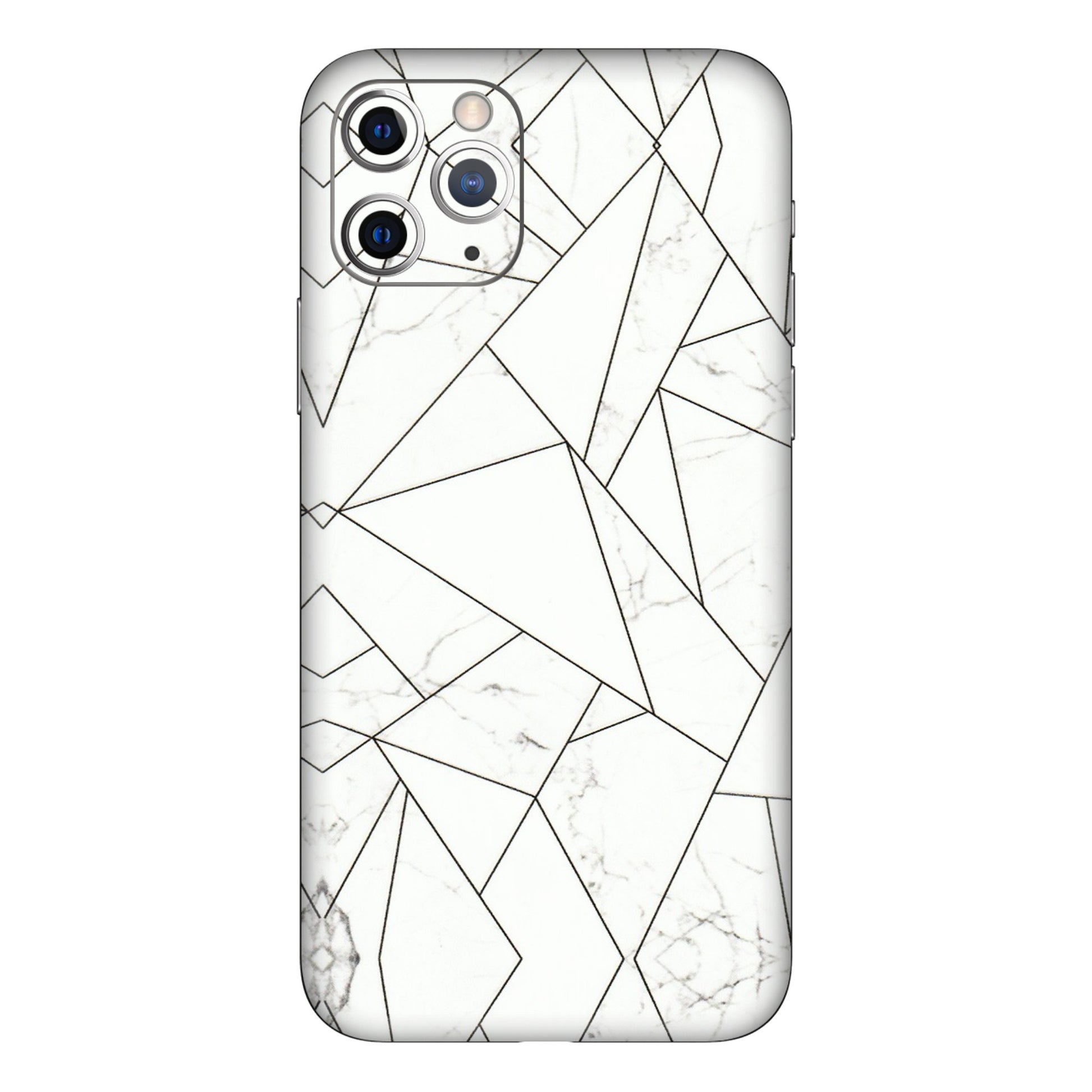 Apple iPhone Skins (All Models) - Luxury White Marble Effect - 3D Embossed Finish (L-168) iPhone 11 Pro