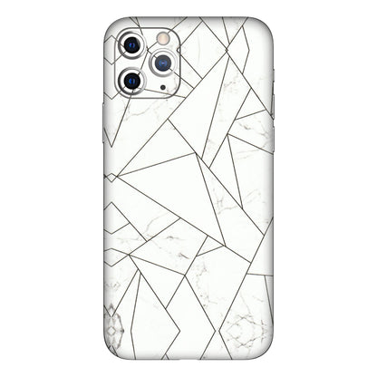 Apple iPhone Skins (All Models) - Luxury White Marble Effect - 3D Embossed Finish (L-168) iPhone 11 Pro