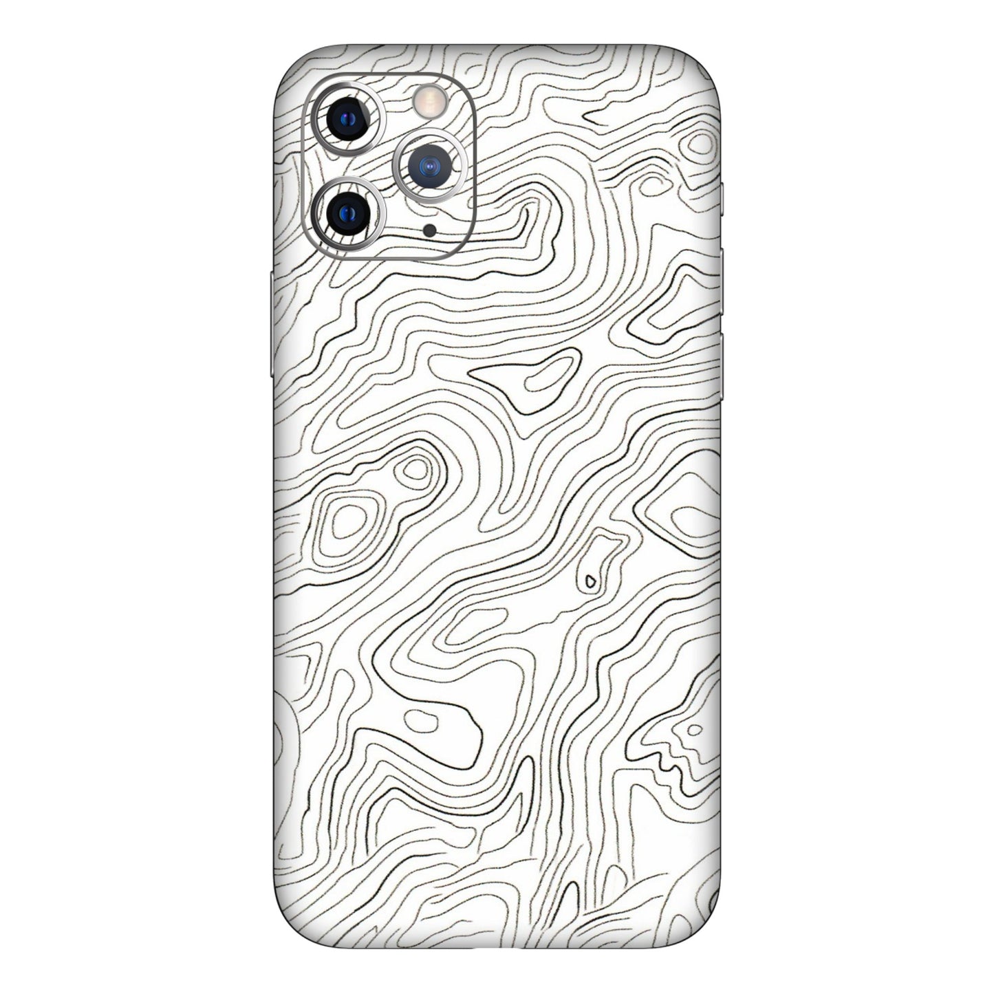 Apple iPhone Skins (All Models) - White Black Swirls - 3D Embossed Finish (L-219) iPhone 11 Pro