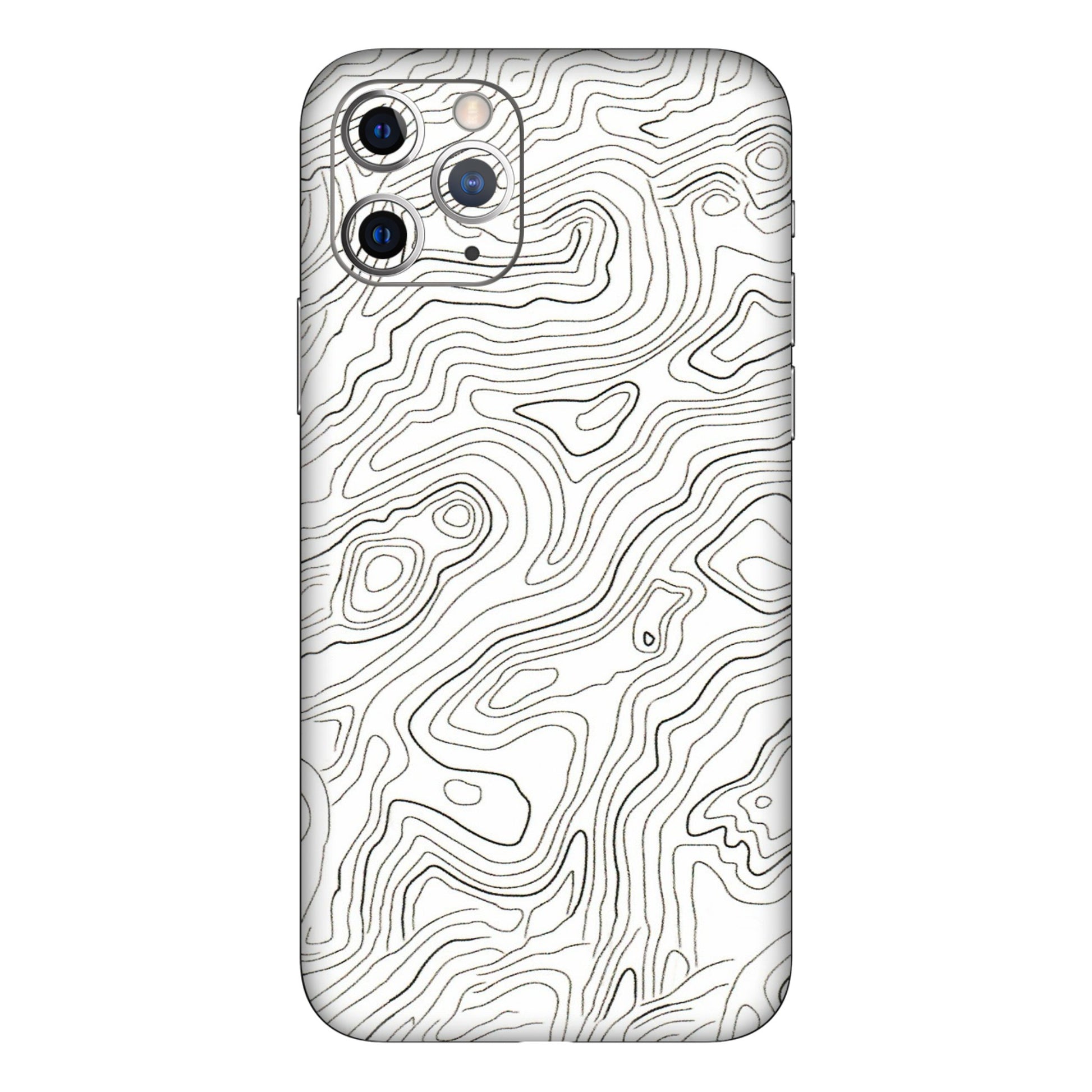 Apple iPhone Skins (All Models) - White Black Swirls - 3D Embossed Finish (L-219) iPhone 11 Pro