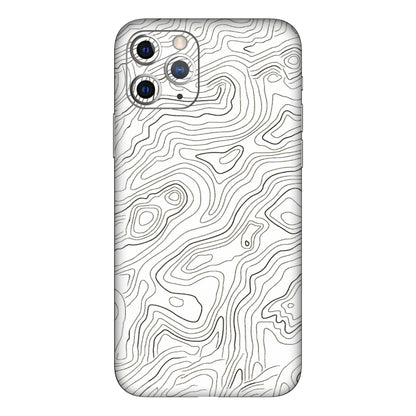 Apple iPhone Skins (All Models) - White Black Swirls - 3D Embossed Finish (L-219) iPhone 11 Pro