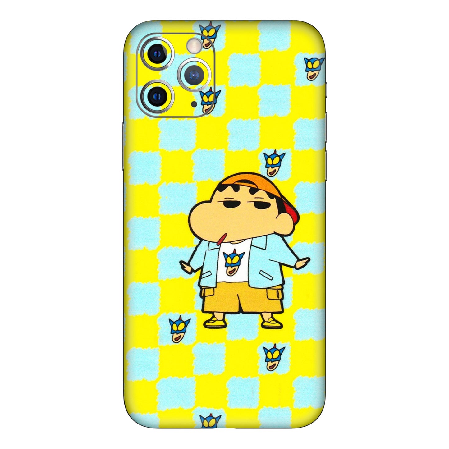 Apple iPhone Skins (All Models) - Yellow Blue Shinchan Cute - 3D Embossed Finish (L-221) iPhone 11 Pro