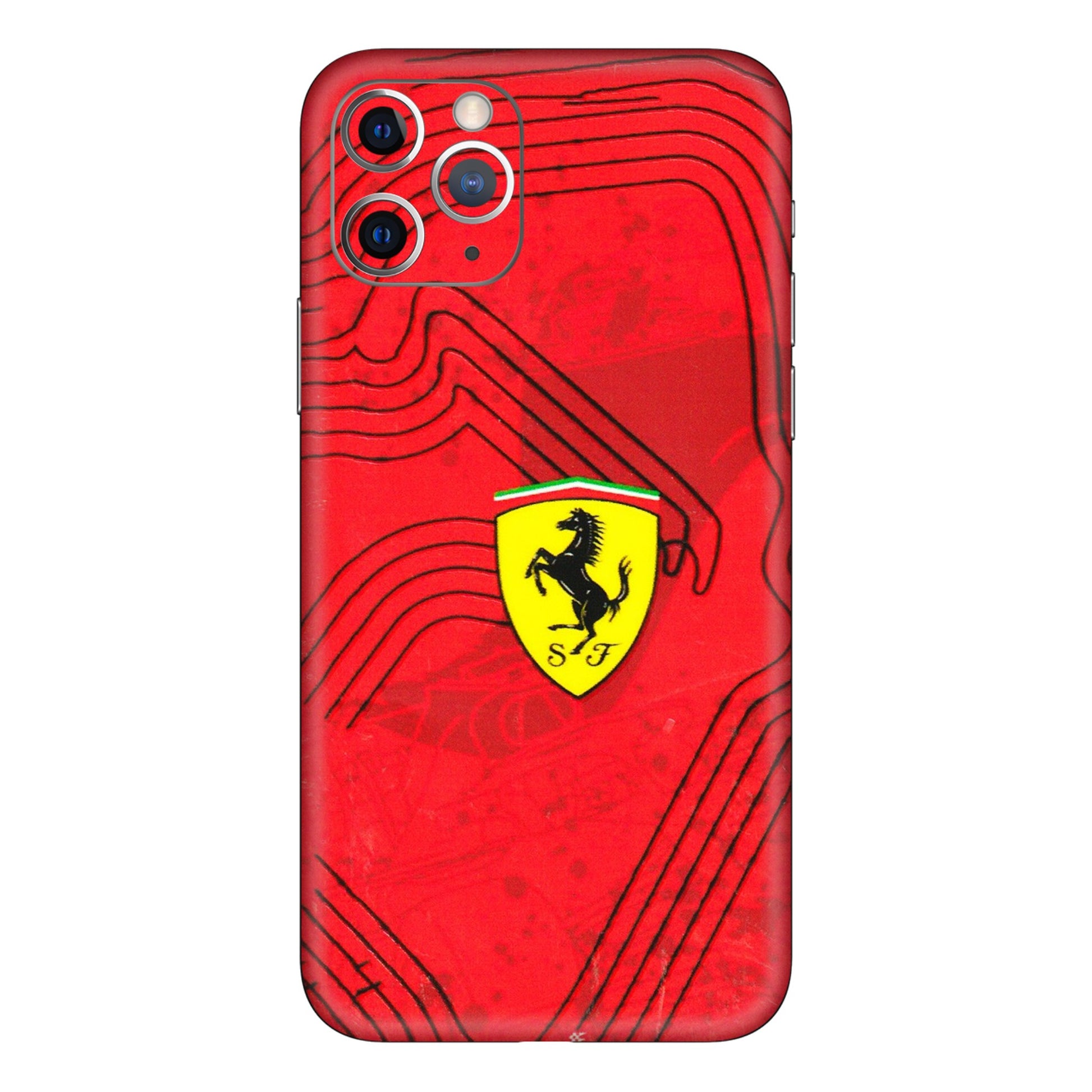 Apple iPhone Skins (All Models) - Red Ferrari Logo Stylish - 3D Embossed Finish (L-238) iPhone 11 Pro