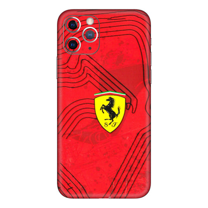 Apple iPhone Skins (All Models) - Red Ferrari Logo Stylish - 3D Embossed Finish (L-238) iPhone 11 Pro