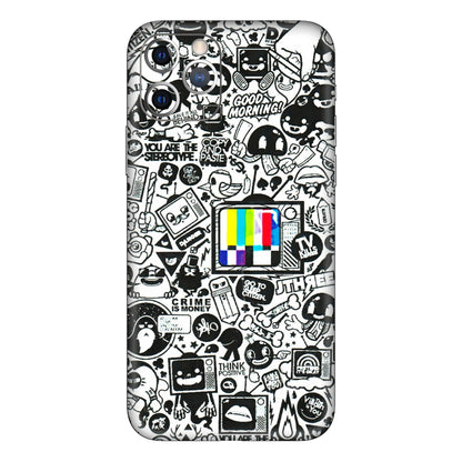Apple iPhone Skins (All Models) - Doodles Positive Art - 3D Embossed Finish (L-263) iPhone 11 Pro