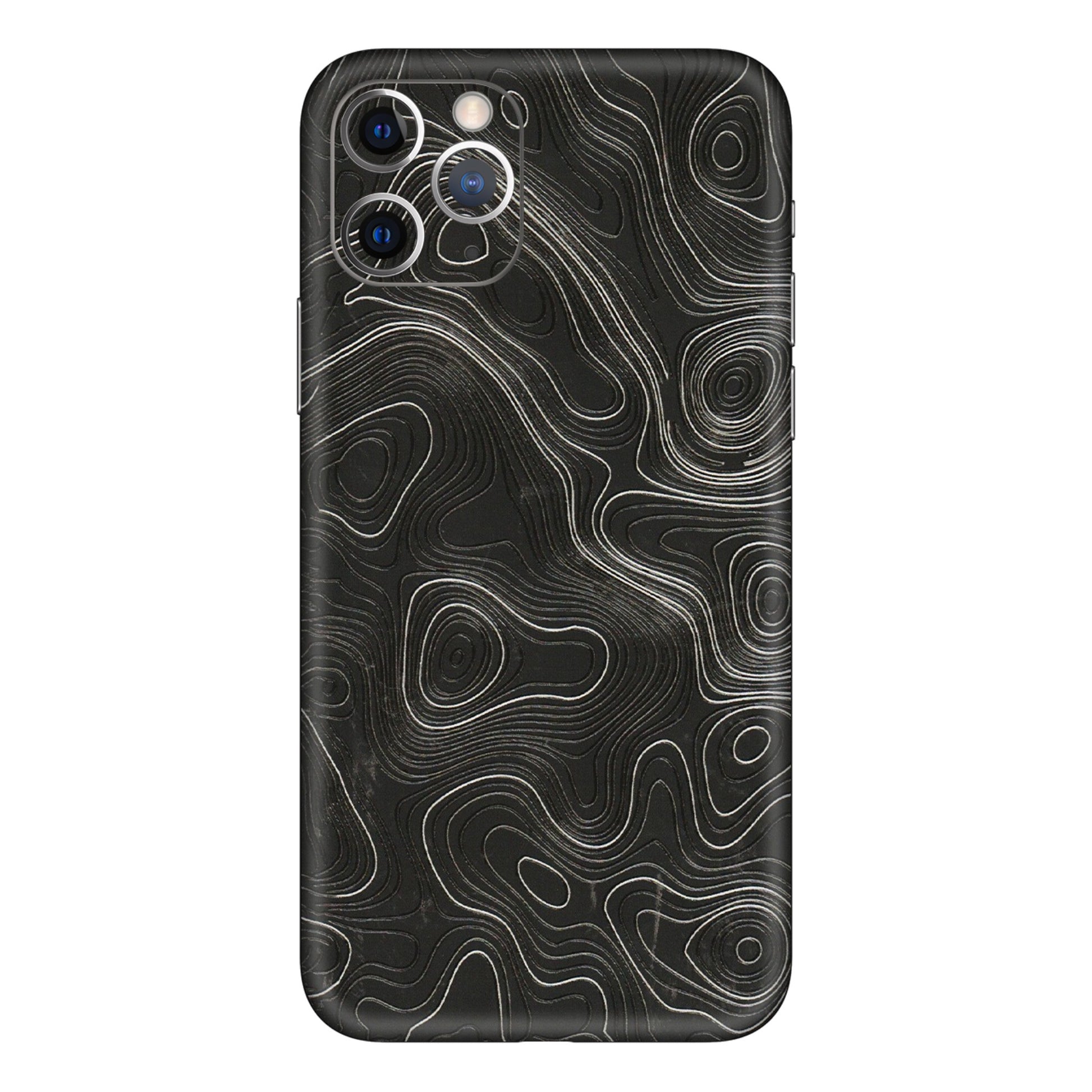Apple iPhone Skins (All Models) - Abstract White Line Map - 3D Embossed Finish (L-269) iPhone 11 Pro
