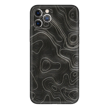 Apple iPhone Skins (All Models) - Abstract White Line Map - 3D Embossed Finish (L-269) iPhone 11 Pro