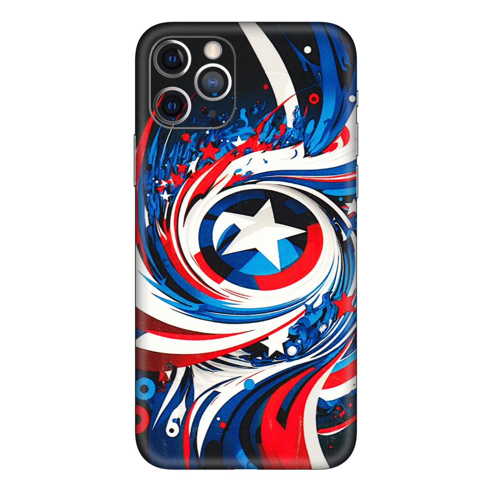 Apple iPhone Skins (All Models) - Captain America Logo - 3D Embossed Finish (L-307) iPhone 11 Pro
