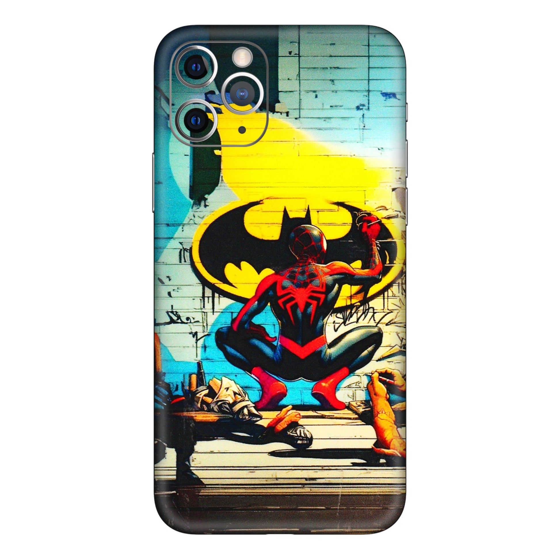Apple iPhone Skins (All Models) - New Spiderman Bat Logo - 3D Embossed Finish (L-309) iPhone 11 Pro