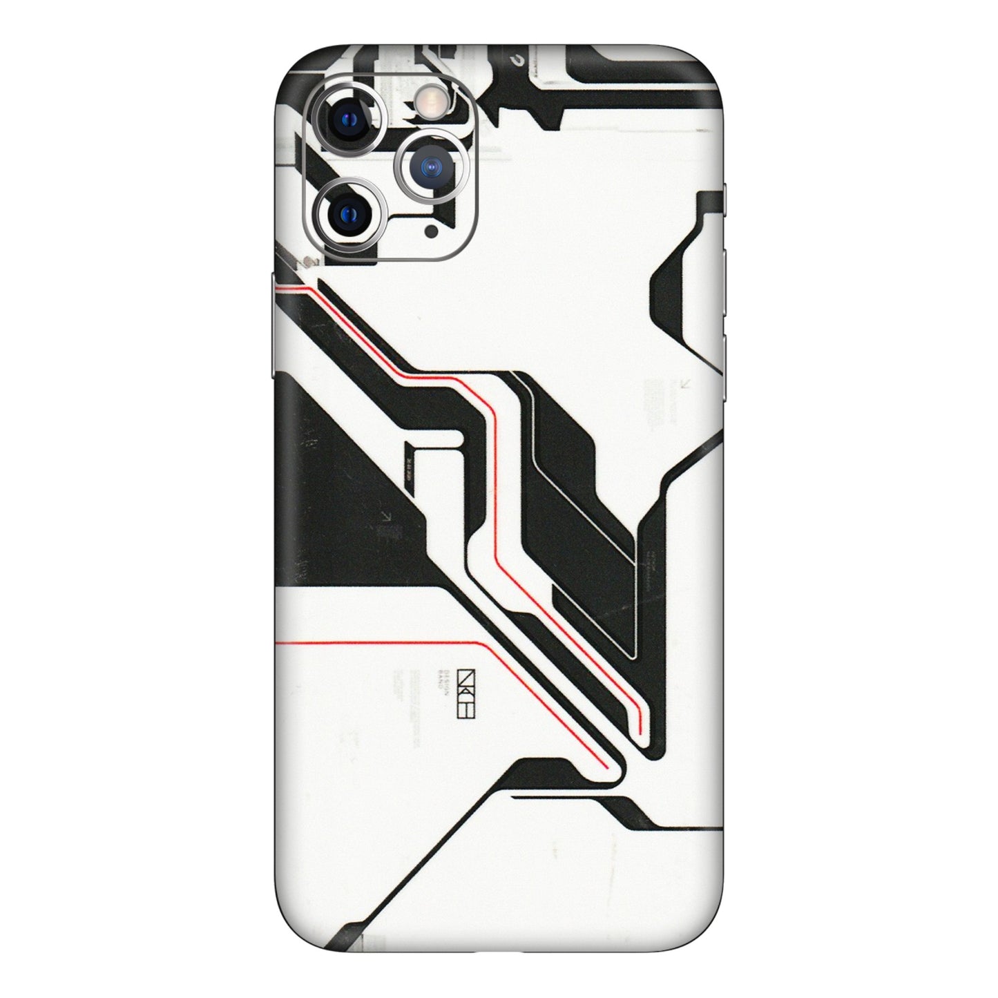 Apple iPhone Skins (All Models) - White Techy Logo - 3D Embossed Finish (L-312) iPhone 11 Pro