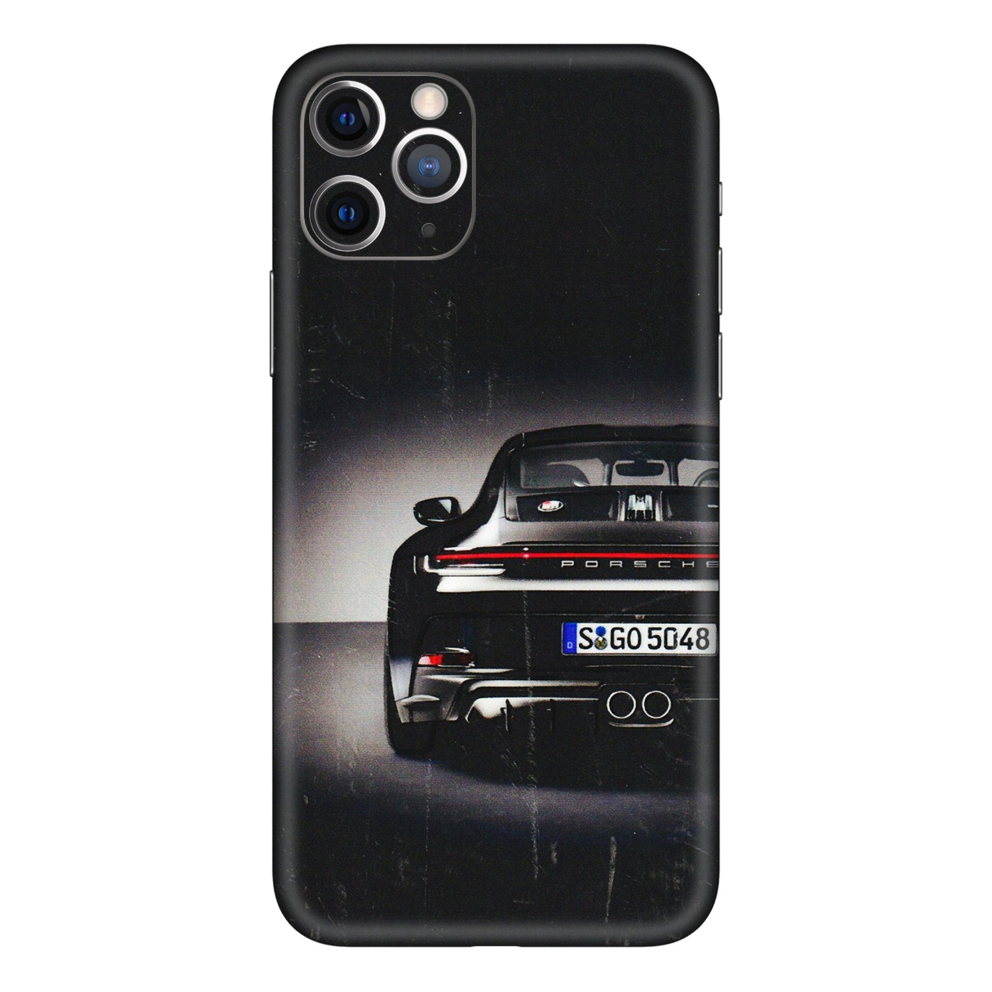 Apple iPhone Skins (All Models) - New Black Porsche GT3 - 3D Embossed Finish (L-327) iPhone 11 Pro