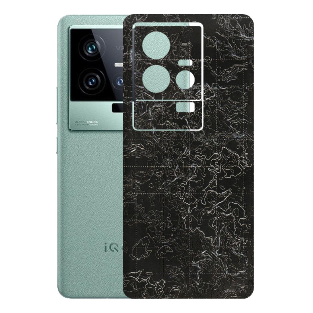 IQOO Phone Skins (All Models) - Black map Texture - 3D Embossed Finish (L-201) IQOO 11 5G